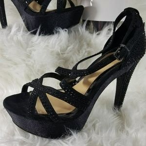 Black Peep toe heels